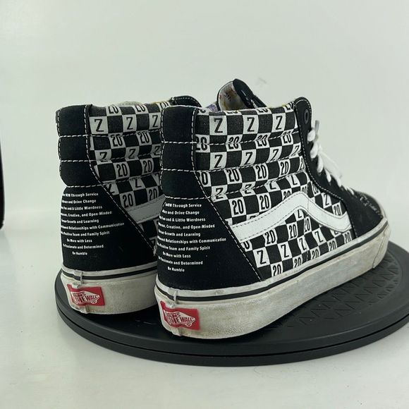 Vans Sk8-Hi Black/White Suede Canvas Athletic Skates Shoes Men’s Size 10.5 - Picture 5 of 12